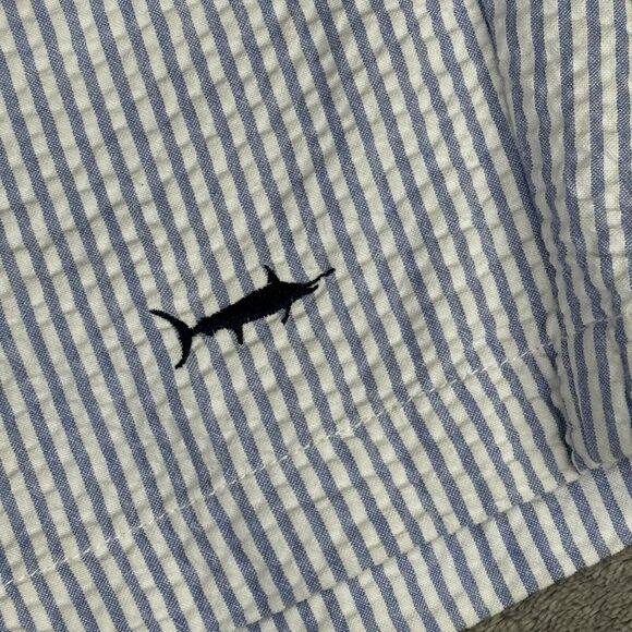 Vineyard Vines Seersucker Club Shorts‎ Men's 28 Blue White Striped Swordfish 9" - Picture 3 of 9
